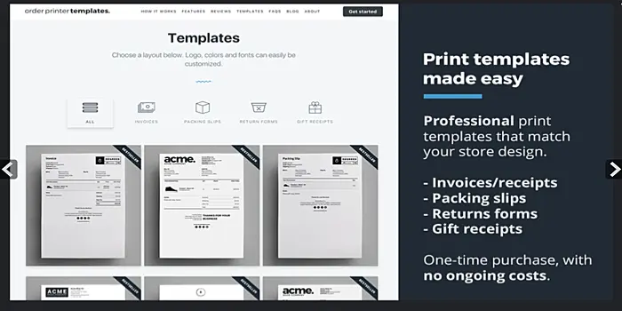 Order Printer Templates app