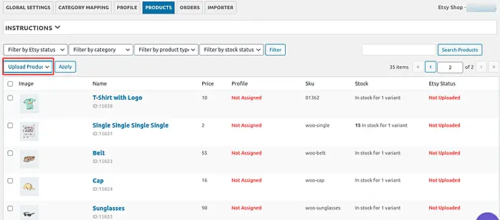 Etsy integration use example