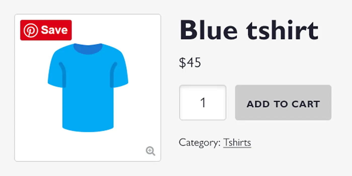 Pinterset for WooCommerce plugin use example
