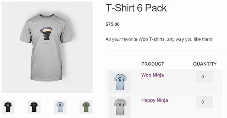 Product page interface