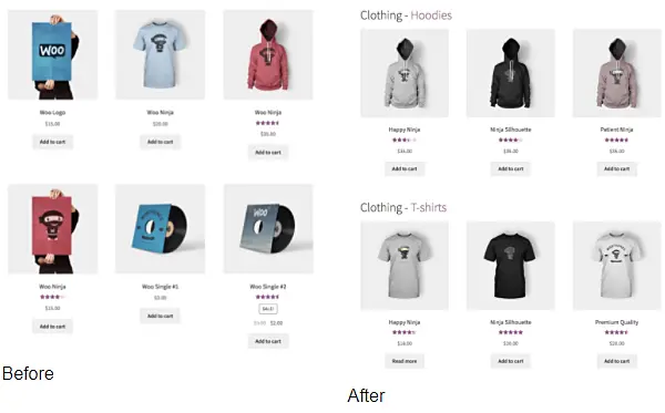 Nested Category Layout example