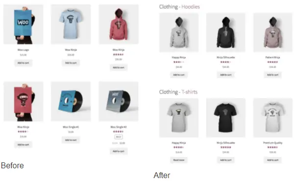 Nested Category Layout example
