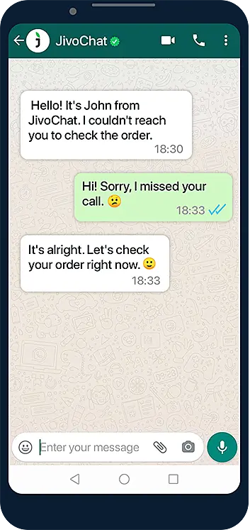 WhatsApp interaction example