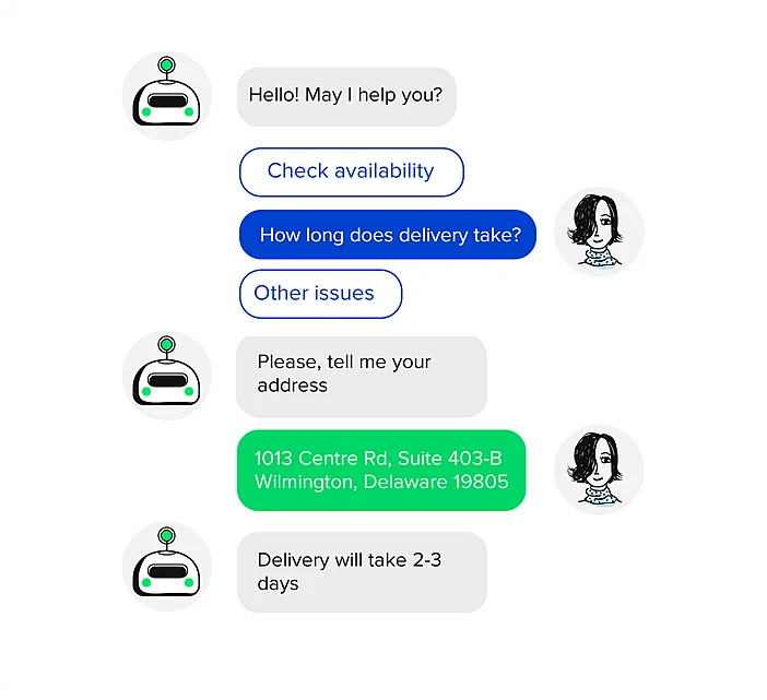 Chatbot conversation example