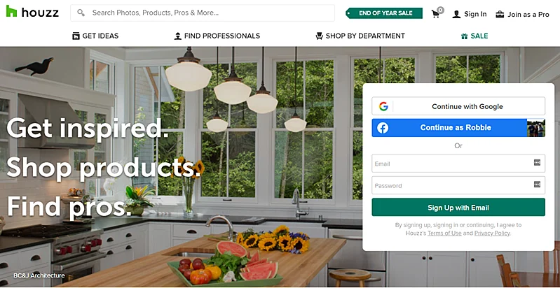 Houzz website