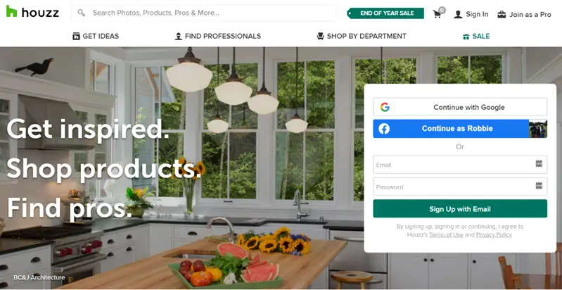 Houzz website