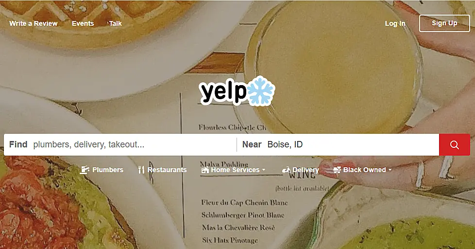 Yelp website
