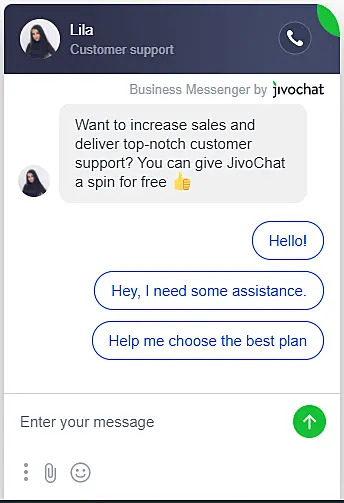 Live chat example