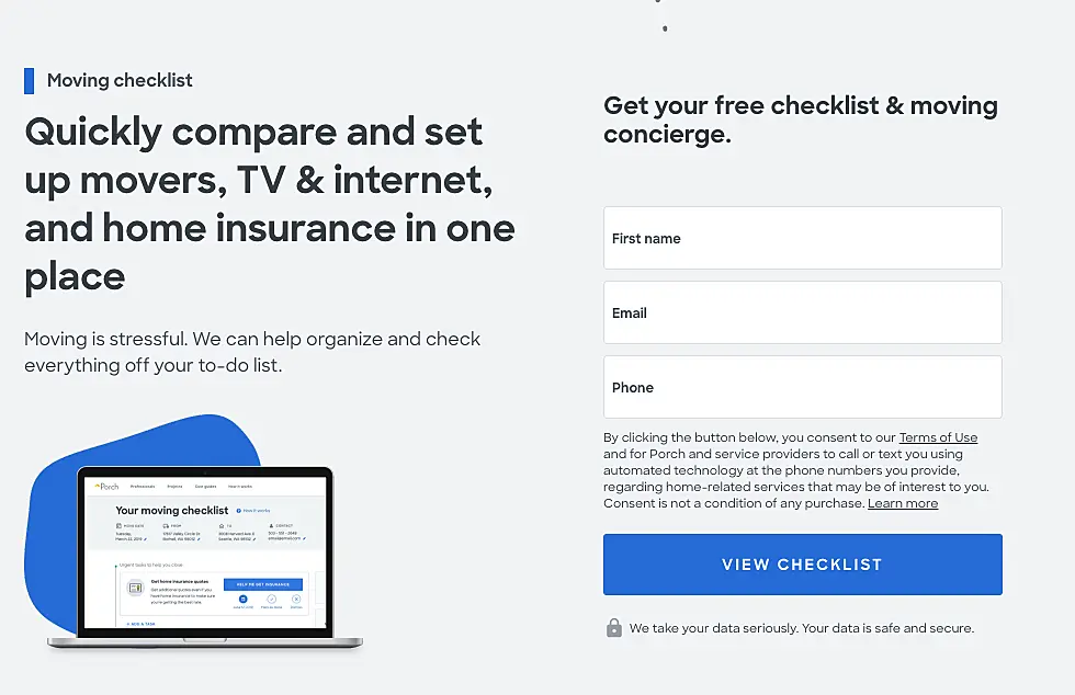 Porch moving checklist
