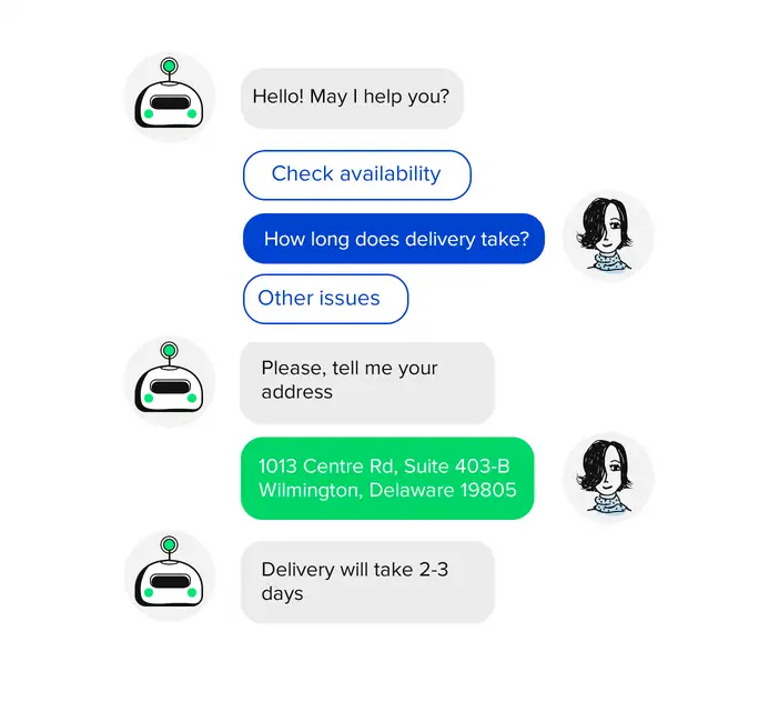 Example of a conversation with a chatbot