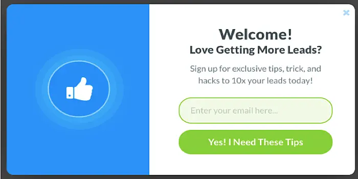 Welcome message example