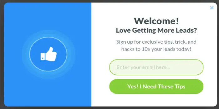 Welcome message example