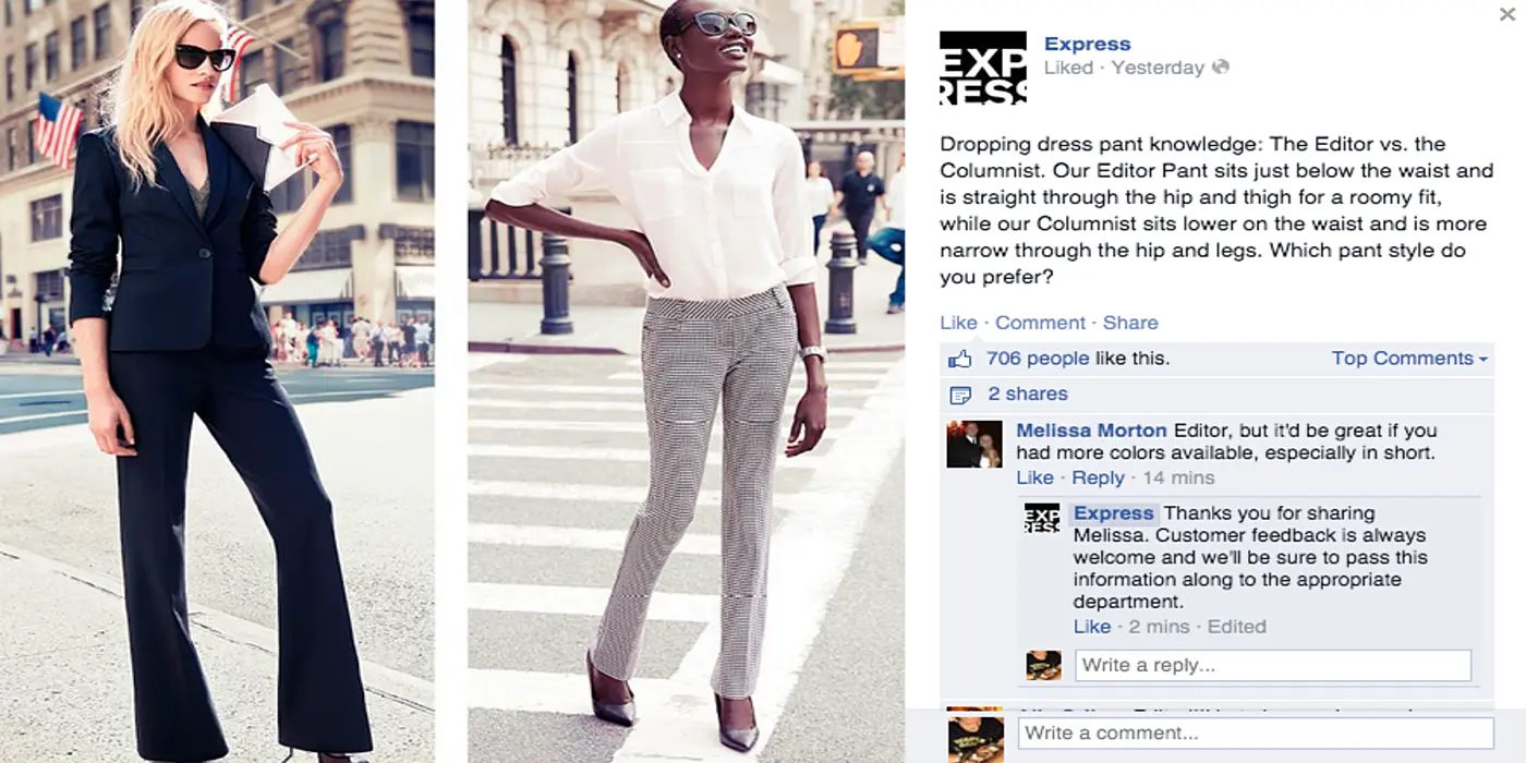 Example of social media interaction