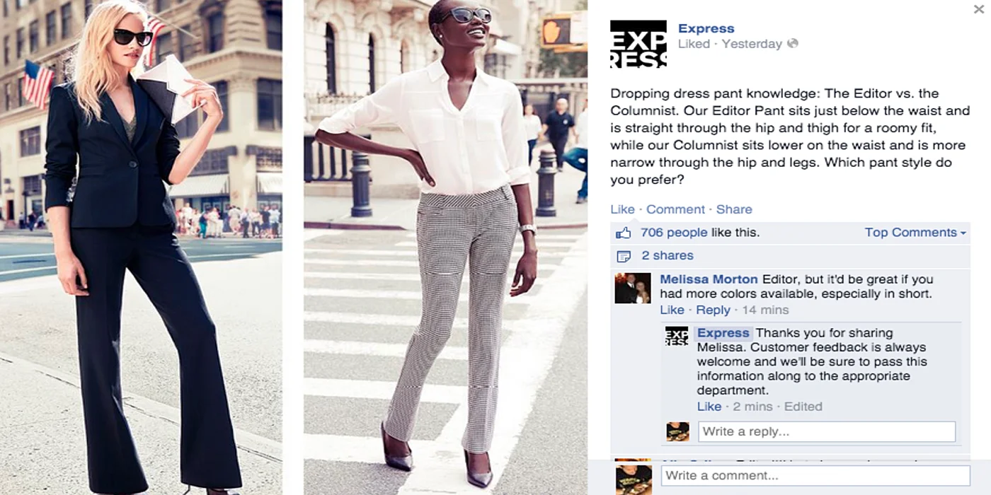 Example of social media interaction