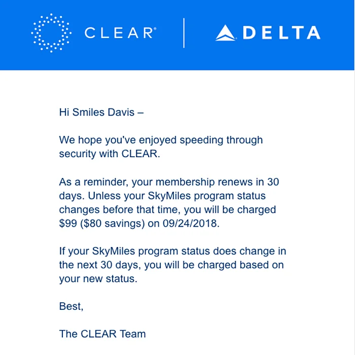Renew message example