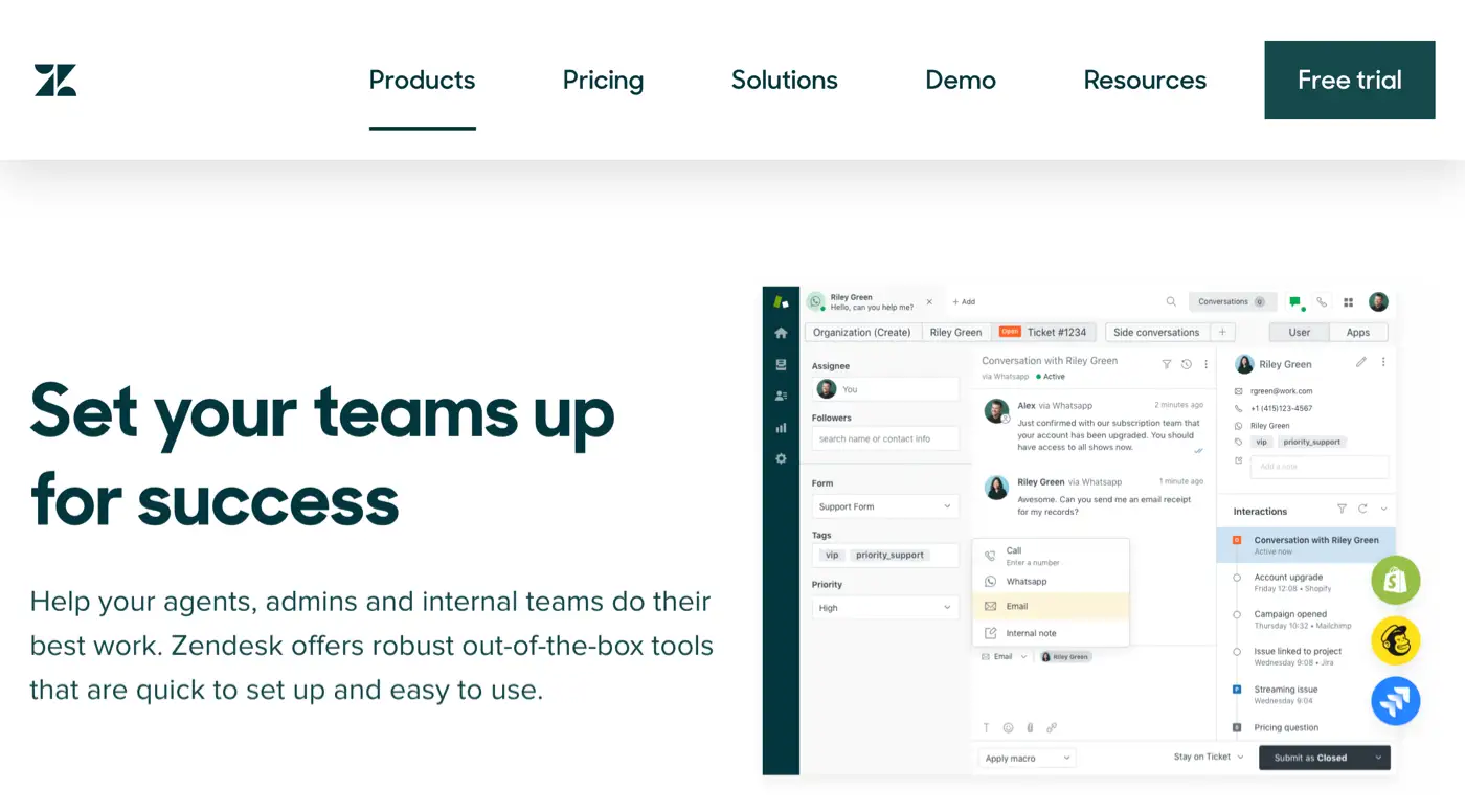 Zendesk website