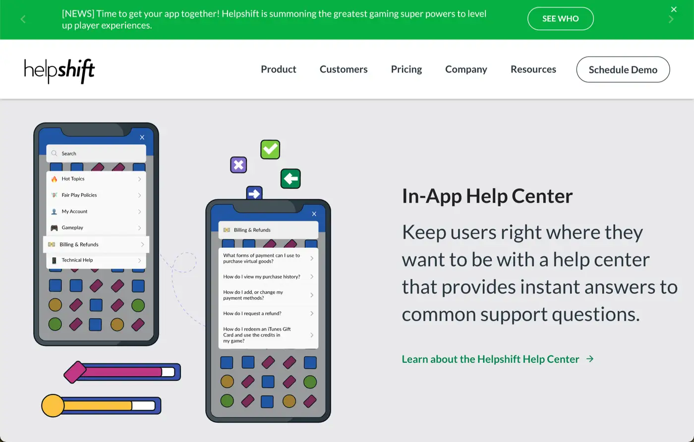 Helpshift page