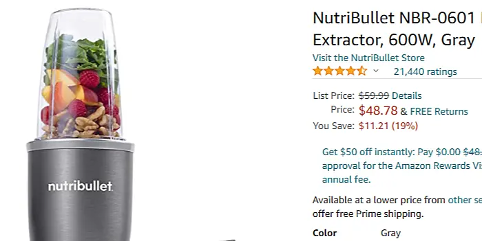 Amazon product customer rating example