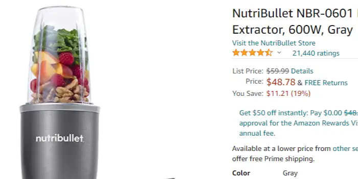 Amazon product customer rating example
