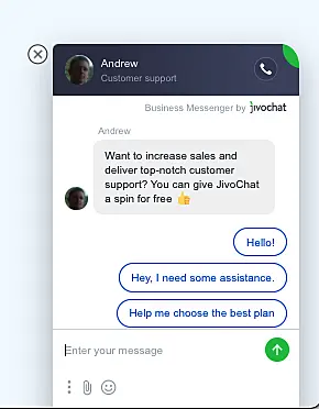 The image shows an interaction via live chat