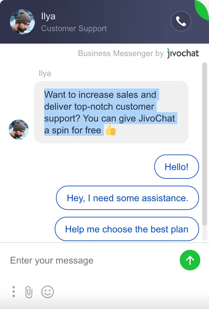 JivoChat live chat window