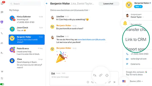JivoChat app interface
