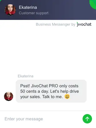 JivoChat live chat message 