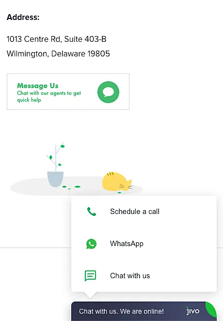 Chat message example