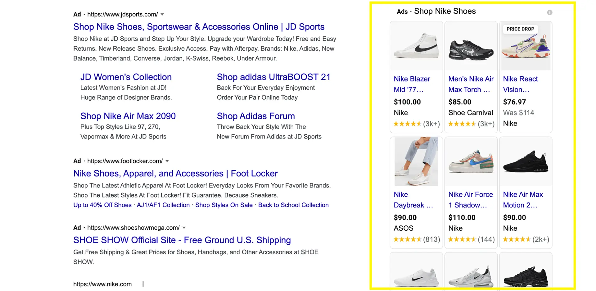 Google ads examples