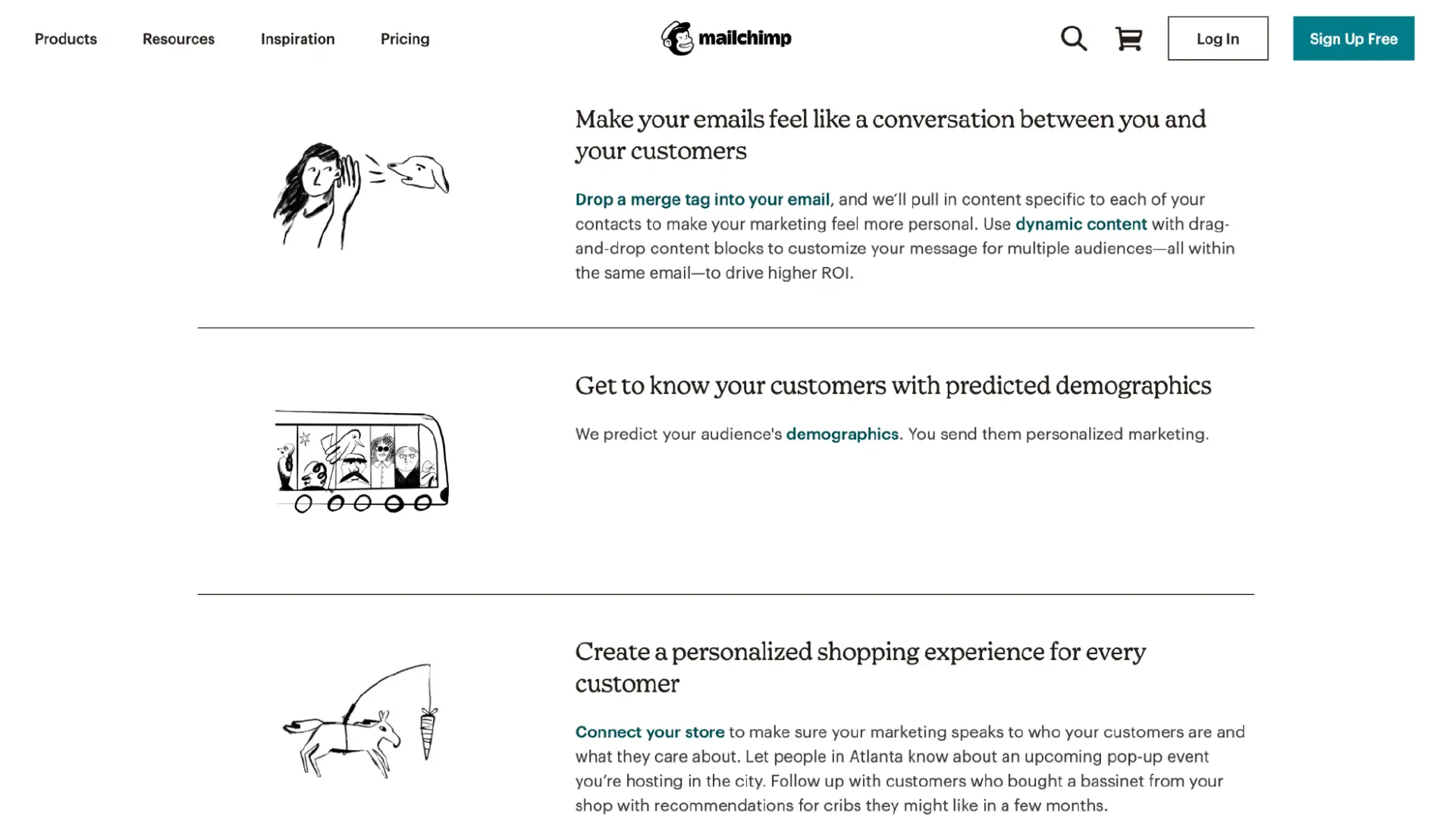 MailChimp page