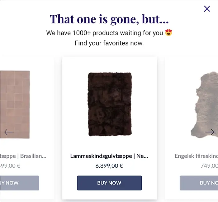 Product suggestion example