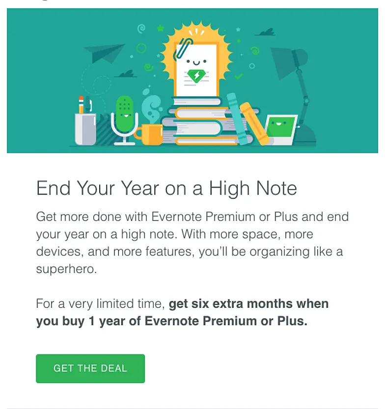 Evernote message