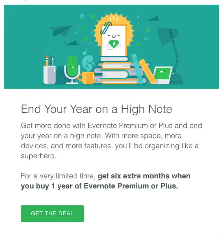 Evernote message