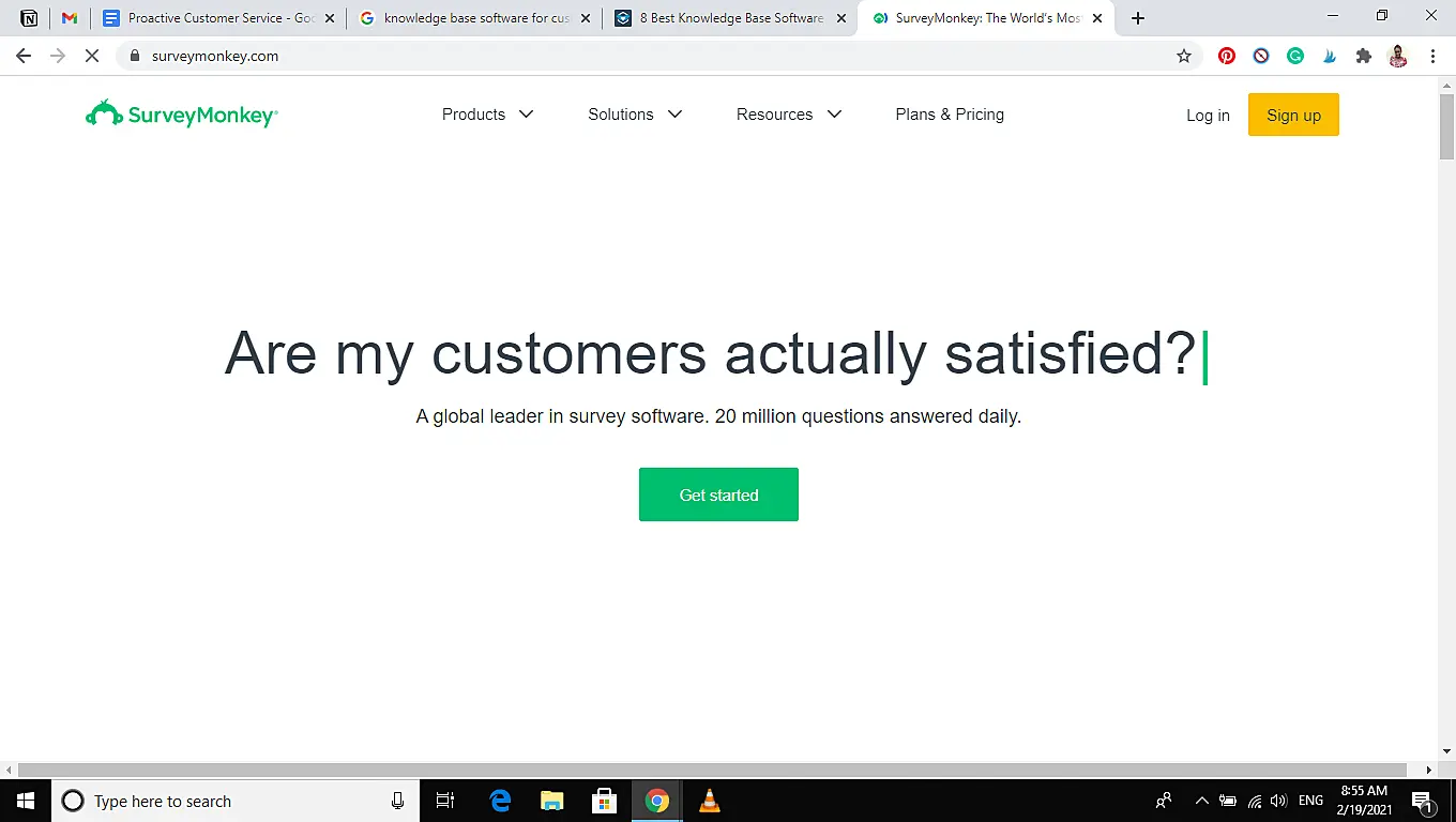 Survey Monkey website