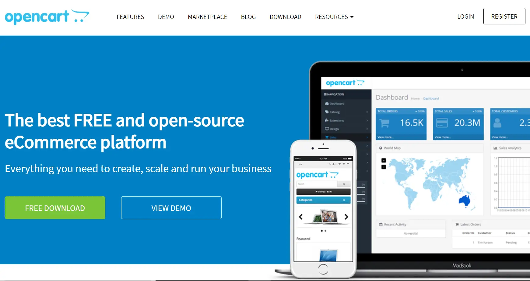 OpenCart website