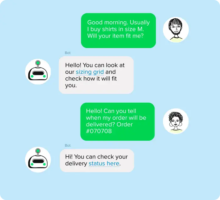 JivoChat chatbot conversation example
