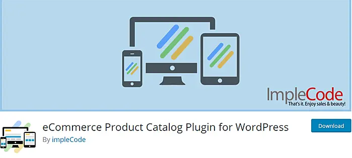 Ecommerce Product Catalog plugin page