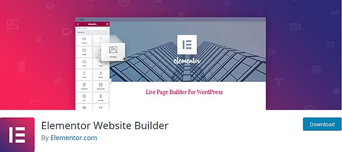 Elementor Website Builder plugin page