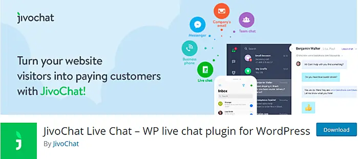 JivoChat WordPress plugin page