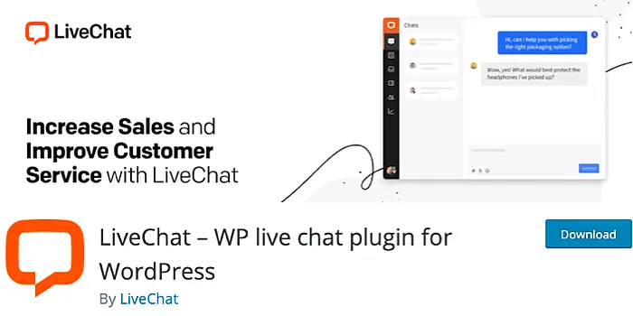 LiveChat WordPress plugin page
