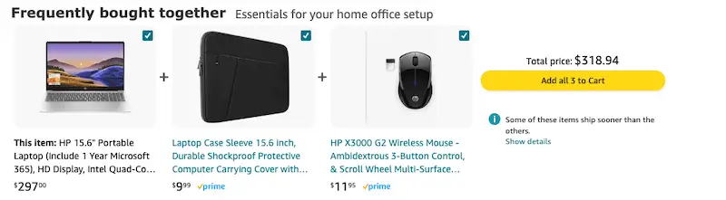 Amazon product suggestions