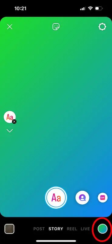 Instagram story - create mode