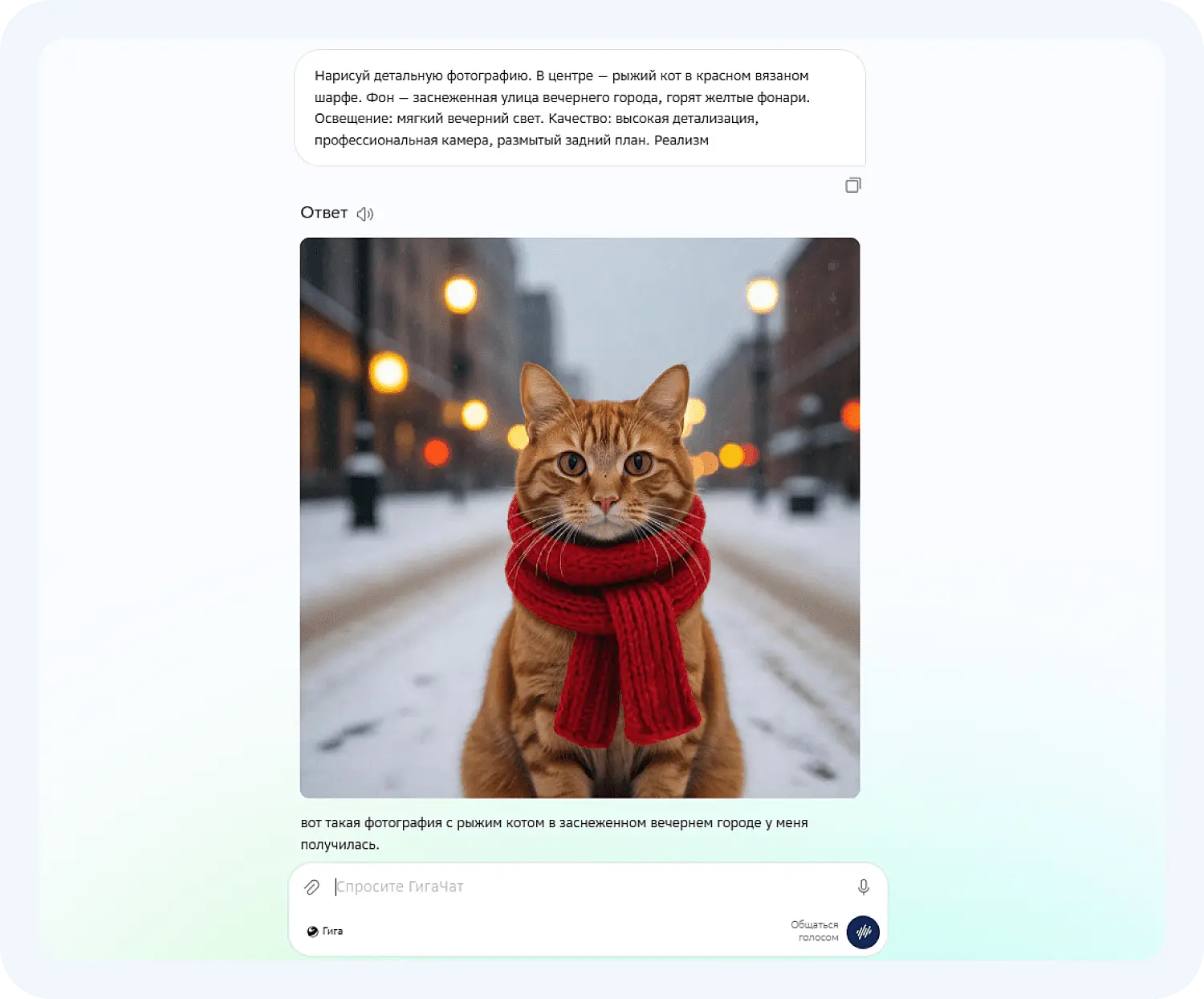 Промт для генерации фото в Giga Chat
