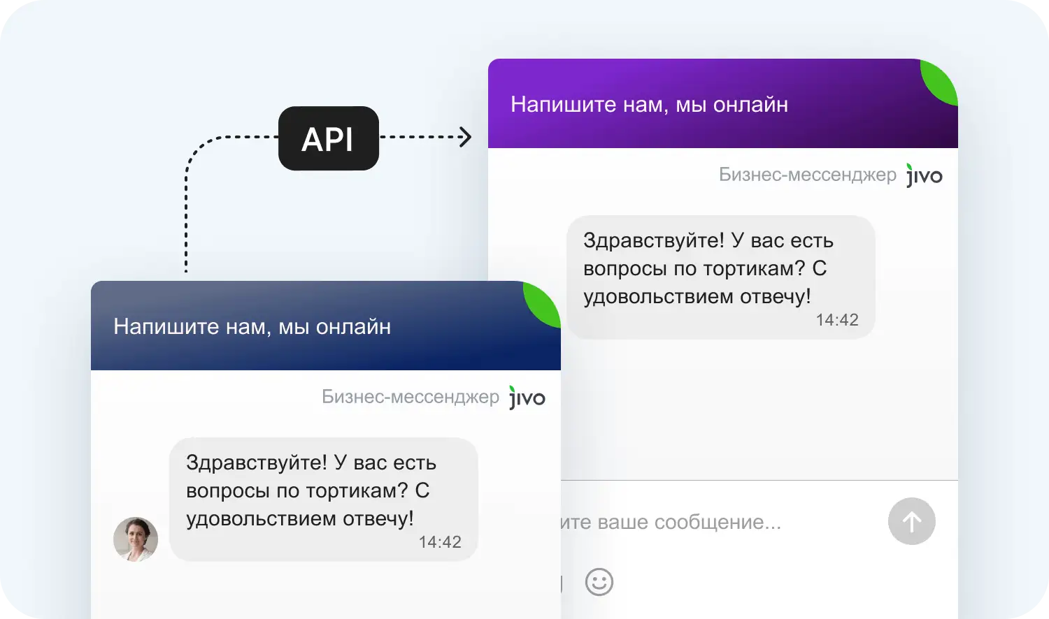 С помощью API можно кастомизировать виджет чата на сайте