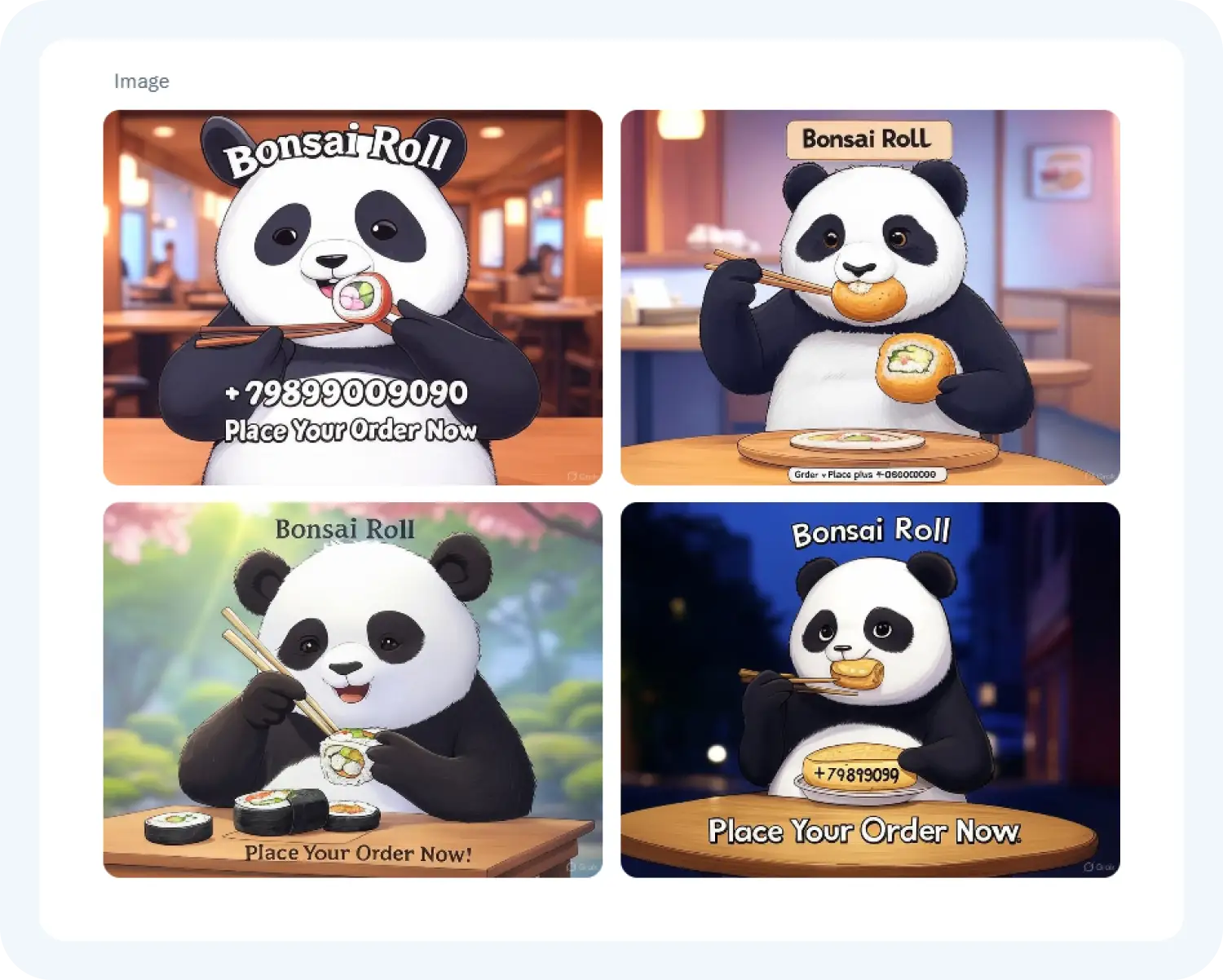 Варианты баннеров для доставки роллов от Grok 3