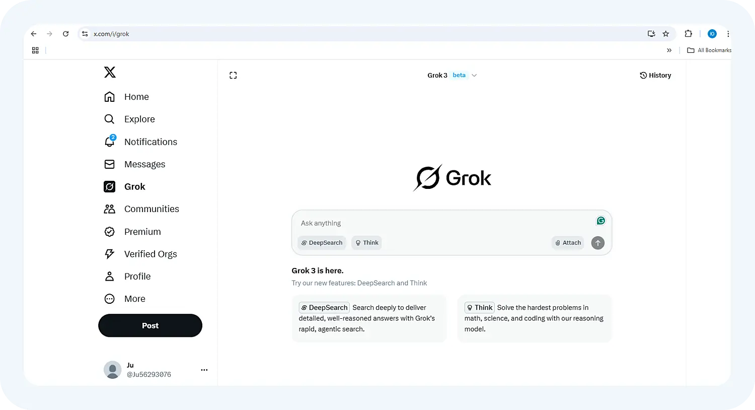 Грок-3 можно использовать через сайт X