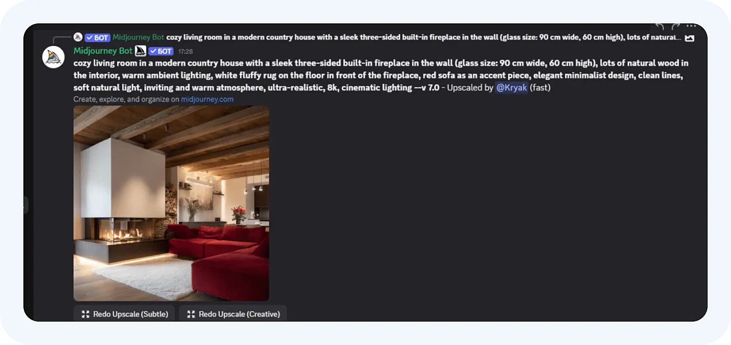 Уточненный промт для Midjorney.