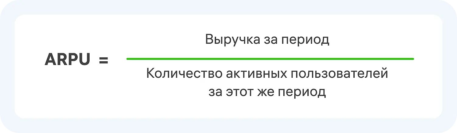 Формула расчета ARPU