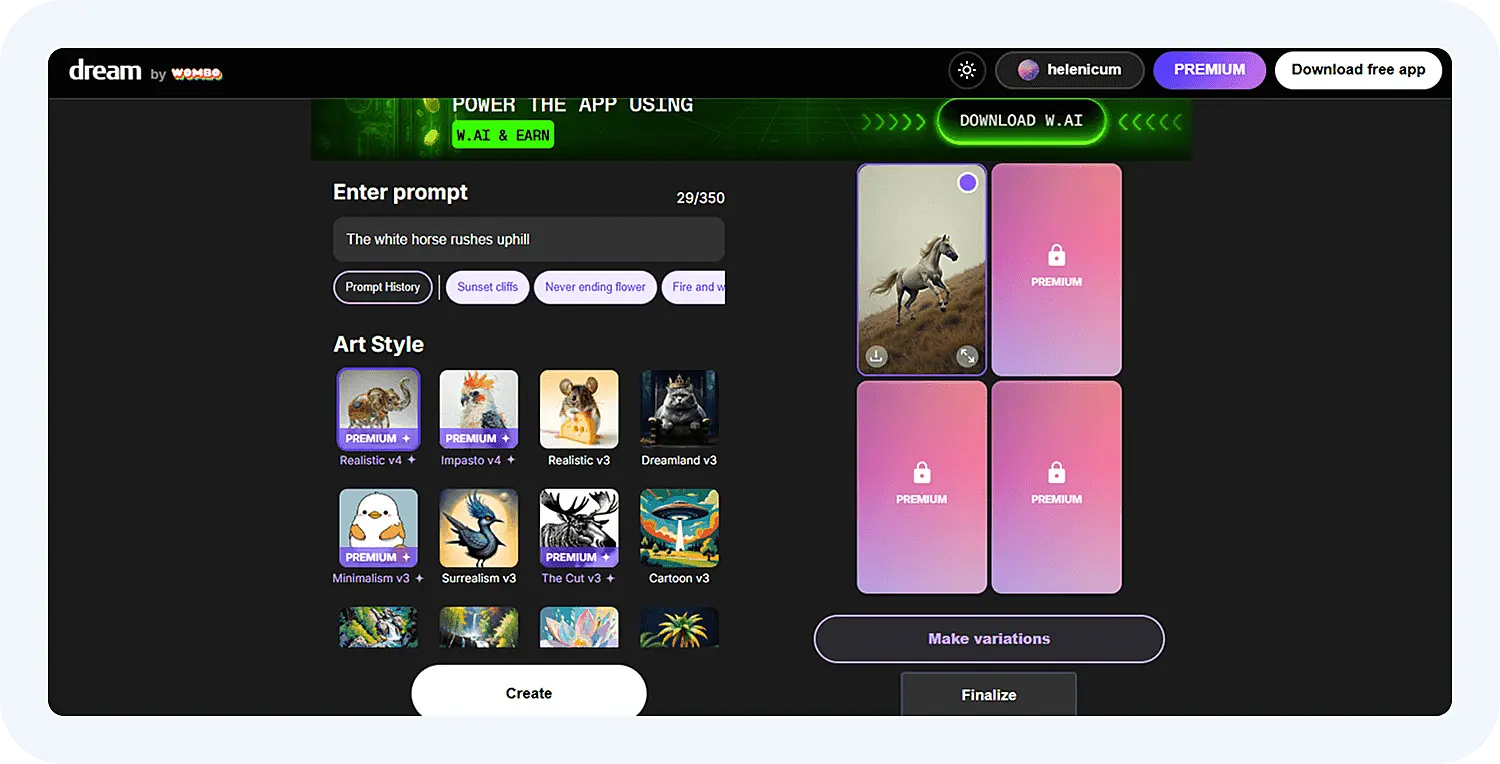 Как создавать дизайн в Dream.ai