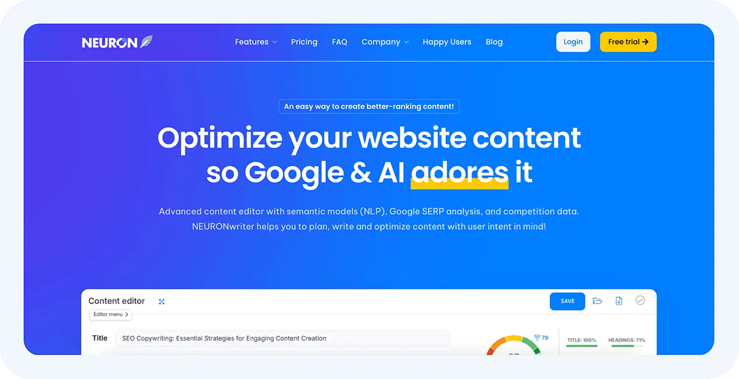 ИИ-инструмент для маркетологов NeuronWriter